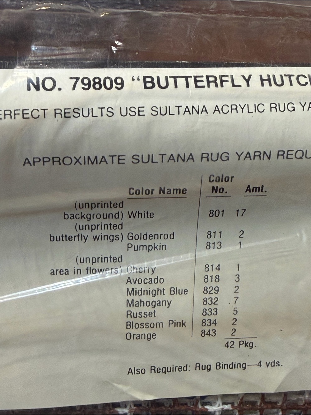 Sultana Latch hook Rug Butterfly Hutch Wall Hanging kit 26x40 new in package - Picture 6 of 8